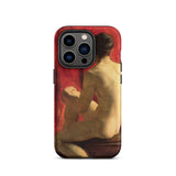 Seated Male Model - William Etty Phone Case Iphone 14 Pro / Matte Smartphone Case Classical Painting Seated Nude Figure William Etty’s