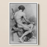 Seated Male Nude - Anton Raphael Mengs Fine Art Print / Canvas, 12x18’’ / 31x46cm / White Frame, Posters Prints & Visual Artwork, Toby Leon