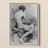 Seated Male Nude - Anton Raphael Mengs Fine Art Print / Canvas, Seated Male Nude, Anton Raphael Mengs, Ancient Myths
