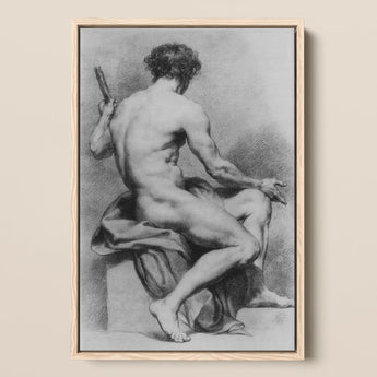 Seated Male Nude - Anton Raphael Mengs Fine Art Print / Canvas, Seated Male Nude, Anton Raphael Mengs, Ancient Myths