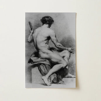 Seated Male Nude - Anton Raphael Mengs Fine Art Print / Canvas, Seated Male Nude, Anton Raphael Mengs, Ancient Myths