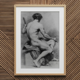 Seated Male Nude - Anton Raphael Mengs Fine Art Print / Canvas, Seated Male Nude, Anton Raphael Mengs, Ancient Myths