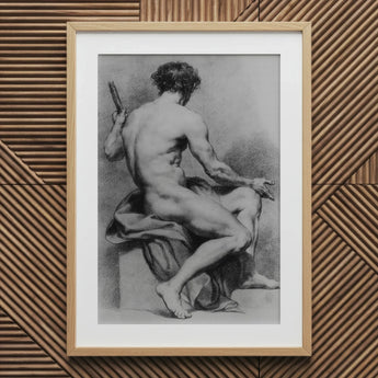 Seated Male Nude - Anton Raphael Mengs Fine Art Print / Canvas Wooden Framed Charcoal Figure, Ancient Myths Prints