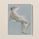Stampa artistica Seated Naked Man / Canvas, 12x16’’ / 31x41cm / Cornice bianca, Poster, stampe e opere d’arte visiva, Toby Leon