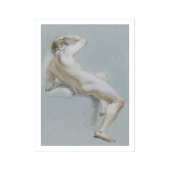 Stampa artistica Seated Naked Man / Canvas, 12x16’’ / 31x41cm / Senza cornice / Bordo bianco, Poster, stampe e opere d’arte visiva, Toby Leon