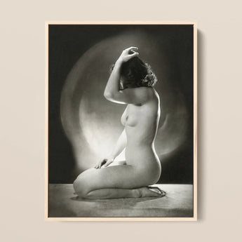 Seated Nude Woman - Jacob Merkelbach Art Print / Canvas, 12x16’’ / 31x41cm / Natural Frame, Posters Prints & Visual Artwork, Toby Leon