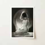 Seated Nude Woman - Jacob Merkelbach Art Print / Canvas Inside Merkelbach’s, Leidseplein, Atelier, Hair Falls Dark, Left Palm Presses,