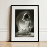 Seated Nude Woman - Jacob Merkelbach Art Print / Canvas Black-framed Monochrome Photograph Hand Inside Merkelbach’s, Leidseplein, Atelier,