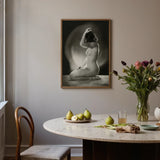 Seated Nude Woman - Jacob Merkelbach Art Print / Canvas Framed Black White Photograph Pose Inside Merkelbach’s, Leidseplein, Atelier, Hair