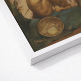 Golden Shallow Bowl Reflective Surface Sits Ornate Painting William Etty, Turns, Male Nude Eastward, Tajik Man Folds, Studio’s Orientalist