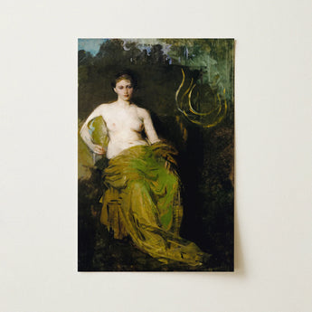 Seated Woman Half Draped Figure - Abbott Handerson Thayer Art Print / Canvas, 12x18’’ / 31x46cm / Unframed / no Border, Posters Prints &