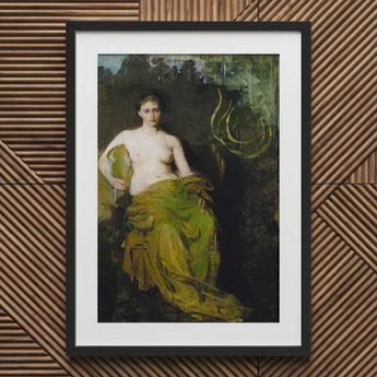 Seated Woman Half Draped Figure - Abbott Handerson Thayer Art Print / Canvas, 20x30’’ / 51x76cm / Black Frame / Matboard, Posters Prints &