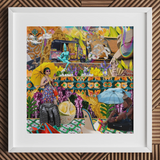 Second Homesick Pt 1 - Surreal Thai Collage Art Print Vibrant Collage Art White Frame Surreal Scenes Bold Bangkok’s Urban Pandemonium,