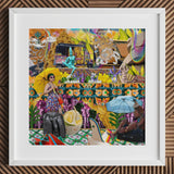 Second Homesick Pt 1 - Surreal Thai Collage Art Print Vibrant White Frame Scenes Bold Bangkok’s Urban Pandemonium, Kaleidoscopic Fever