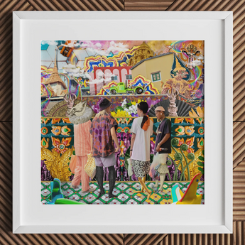 Second Homesick Pt 2 - Surrealer Bangkok-Collage-Kunstdruck, 12x12’’ / 31x31cm / Weißer Rahmen / Passepartout, Poster-Drucke & visuelle Kunstwerke, Toby