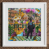 Second Homesick Pt 3 - Surreal Khrungthep Collage Art Print Vibrant Collage-style Framed Artwork Man Black Attire Elaborate Bangkok’s