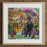 Second Homesick Pt 3 - Surreal Khrungthep Collage Art Print Vibrant Collage-style Framed Artwork Man Black Attire Intricate Bangkok’s