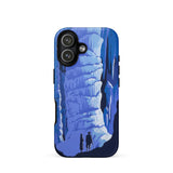 See America Travel Poster - Alexander Dux Phone Case Iphone 17 / Matte Blue Cave-themed Phone Case Stylized Illustration Two Figures Pale