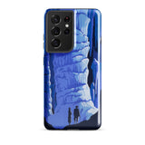 See America Travel Poster - Alexander Dux Phone Case Samsung Galaxy S21 Ultra / Gloss Blue Cave-themed Phone Case Stylized Illustration Two