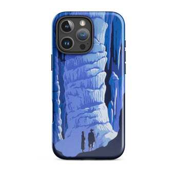 See America Travel Poster - Alexander Dux Phone Case Iphone 16 Pro Max / Gloss Blue Cave-themed Phone Case Stylized Illustration Two