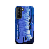 See America Travel Poster - Alexander Dux Phone Case Samsung Galaxy S21 / Matte Blue Cave-themed Phone Case Two Silhouetted Figures