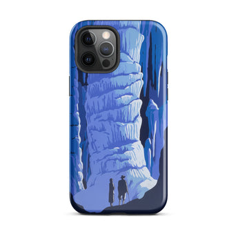 See America Travel Poster - Alexander Dux Phone Case Iphone 12 Pro Max / Gloss Blue Illustrated Phone Case Stylized Cave Stalactites Two