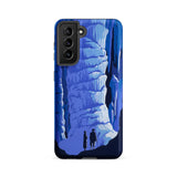 See America Travel Poster - Alexander Dux Phone Case Samsung Galaxy S21 Fe / Matte Blue Illustrated Phone Case Stylized Cave Stalactites