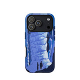 See America Travel Poster - Alexander Dux Phone Case Iphone 17 Pro / Matte Blue Illustrated Phone Case Stylized Cave Scene Two Pale