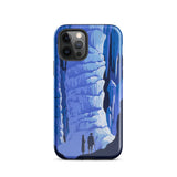 See America Travel Poster - Alexander Dux Phone Case Iphone 12 Pro / Gloss Blue Illustrated Phone Case Stylized Cave Scene Two Pale