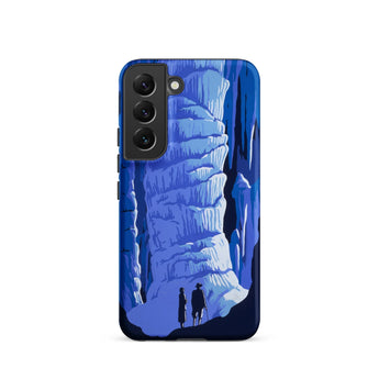 See America Travel Poster - Alexander Dux Phone Case Samsung Galaxy S22 / Matte Blue Illustrated Phone Case Stylized Cave Two Silhouetted