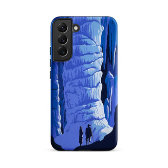 See America Travel Poster - Alexander Dux Phone Case Samsung Galaxy S22 Plus / Matte Blue Illustrated Phone Case Two Silhouetted Figures