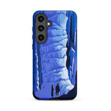 See America Travel Poster - Alexander Dux Phone Case Samsung Galaxy S24 Plus / Matte Blue Illustrated Stylized Cave Two Silhouetted Pale