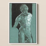 Selbstporträt als Akt - Albrecht Dürer Kunstdruck / Leinwand, 12x17’’ / A3 / Weißer Rahmen, Poster Drucke & visuelle Kunstwerke, Toby Leon