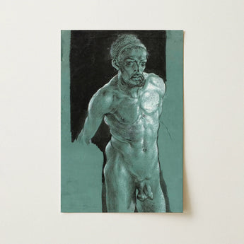 Self Portrait as a Nude - Albrecht Durer Art Print / Canvas, 12x18’’ / 31x46cm / Unframed / no Border, Posters Prints & Visual Artwork,