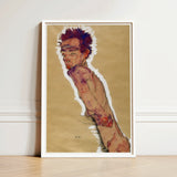 Self Portrait Nude - Egon Schiele Art Print / Canvas Framed Schiele’s Expressive, Pigment Scrapes, Self-portrait Offers Prints