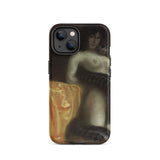 Sensuality - Franz Von Stuck Phone Case Iphone 14 / Matte Black Iphone Nude Painting Woman Snake Wrapped Franz Stuck, Case, Shadowed