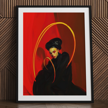 Serafina - Lesbian Witch Art Print / Canvas, 24x32’’ / 61x81cm / Black Frame / Matboard, Posters Prints & Visual Artwork, Toby Leon
