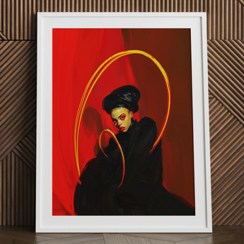 Serafina - Lesbian Witch Art Print / Canvas, 24x32’’ / 61x81cm / White Frame / Matboard, Posters Prints & Visual Artwork, Toby Leon