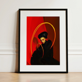 Serafina - Lesbian Witch Art Print / Canvas, 12x16’’ / 31x41cm / Black Frame / Matboard, Posters Prints & Visual Artwork, Toby Leon