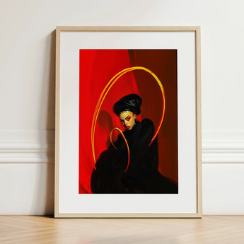 Serafina - Lesbian Witch Art Print / Canvas, 12x16’’ / 31x41cm / Natural Frame / Matboard, Posters Prints & Visual Artwork, Toby Leon