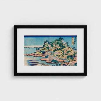 Sesshu Ajigawaguchi Tenposan - Hokusai Ukiyo-e Art Print / Canvas Black-framed Traditional Japanese Landscape Scene, Hokusai’s, Glorious