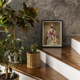 Sexualis - Richard Freiherr Von Krafft-ebing Art Print / Canvas Black-framed Photograph Woman Ornate Pink Gold Costume Seated