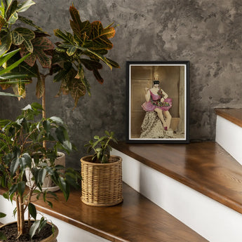 Sexualis - Richard Freiherr Von Krafft-ebing Art Print / Canvas Black-framed Photograph Woman Ornate Pink Gold Costume Seated