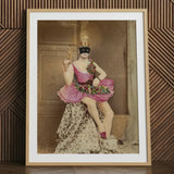 Sexualis - Richard Freiherr Von Krafft-ebing Art Print / Canvas Framed Portrait Masked Ballerina Ornate Pink Cream Costume Raspberry-pink