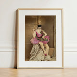 Sexualis - Richard Freiherr Von Krafft-ebing Art Print / Canvas Framed Vintage-style Portrait Masked Ballerina Ornate Pink Floral