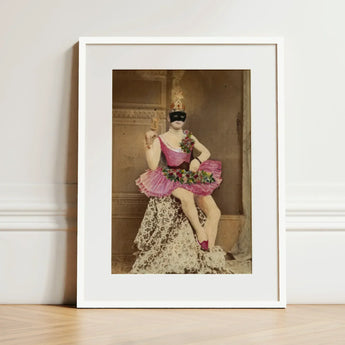 Sexualis - Richard Freiherr Von Krafft-ebing Art Print / Canvas Framed Vintage-style Portrait Masked Figure Ornate Pink Raspberry-pink