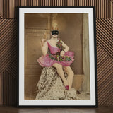 Sexualis - Richard Freiherr Von Krafft-ebing Art Print / Canvas Framed Vintage-style Portrait Masked Performer Ornate Pink White