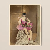 Sexualis - Richard Freiherr Von Krafft-ebing Art Print / Canvas Vintage-style Framed Portrait Masked Performer Ornate Pink White