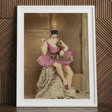 Sexualis - Richard Freiherr Von Krafft-ebing Art Print / Canvas Vintage-style Portrait White Frame Elegantly Dressed Figure Raspberry-pink