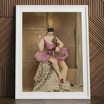 Sexualis - Richard Freiherr Von Krafft-ebing Art Print / Canvas Vintage-style Portrait White Frame Elegantly Dressed Figure Raspberry-pink
